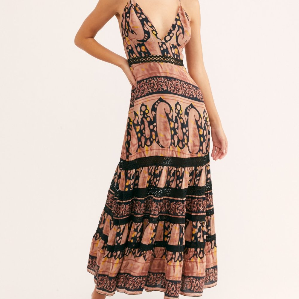 NWT Free People Elektra Maxi Dress / Sahara Combo